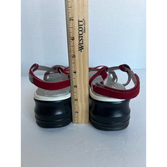 JAMBU Memory Foam Ginger Strappy Wedge Sandals Slender Crisscross Size 9.5M - Picture 5 of 8